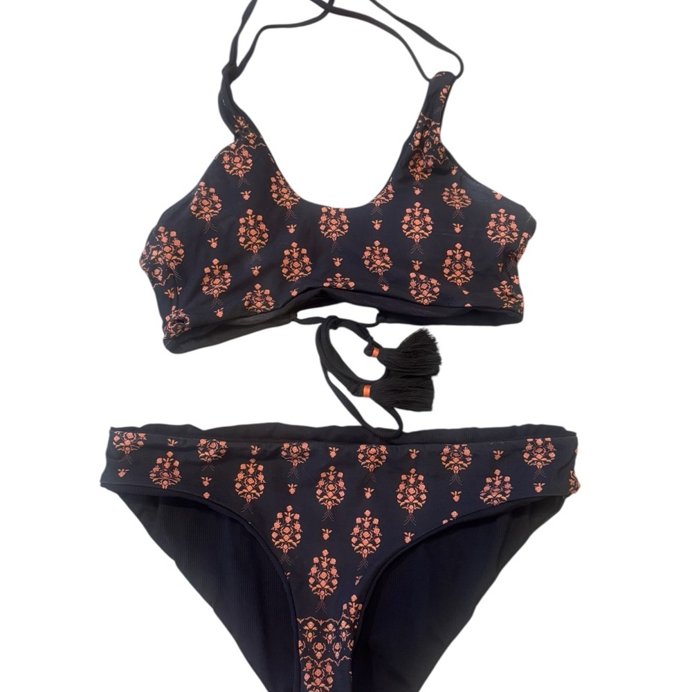 Maje navy blue Bikini with pinkish Patterns